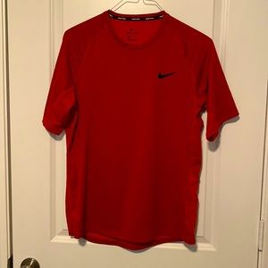 Red Nike Pro Short Sleeve Workout Shirt